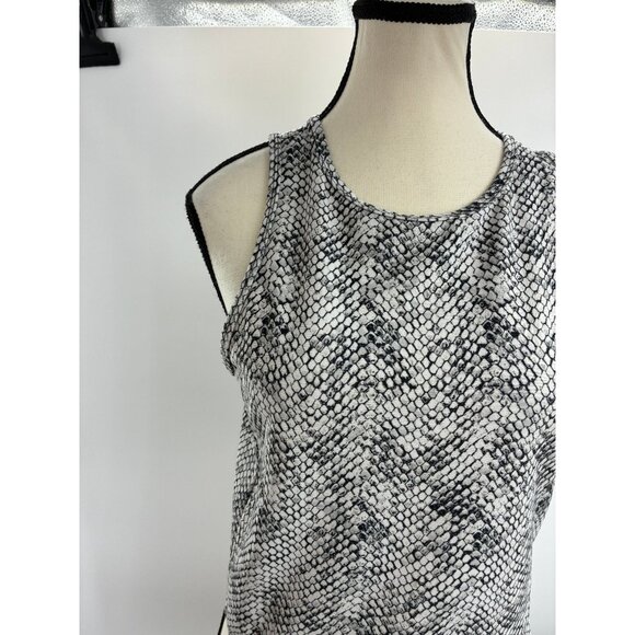 Balance Collection Women's Activewear Top Large Black White Snake Print - Picture 2 of 6